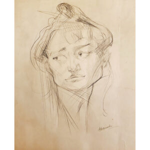Sketch of a portrait of a girl